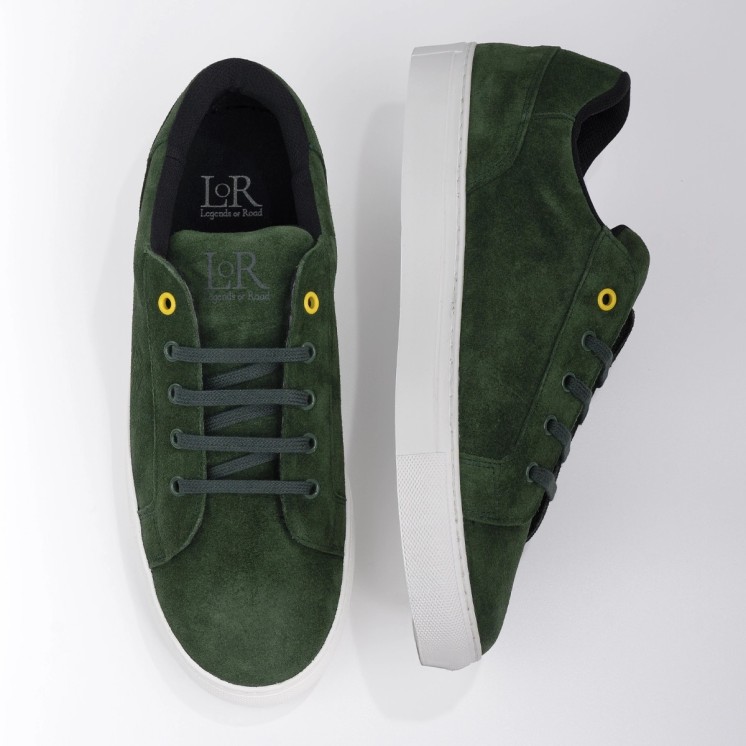 Zapatillas de serraje verde para hombre | Modelo Silverstone | Legends of Road