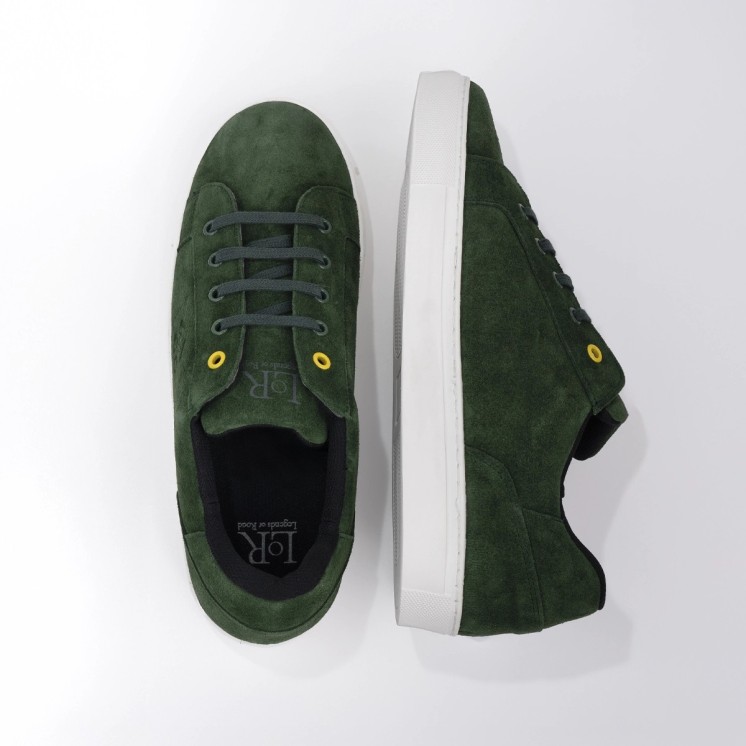 Zapatillas de serraje verde para hombre | Modelo Silverstone | Legends of Road
