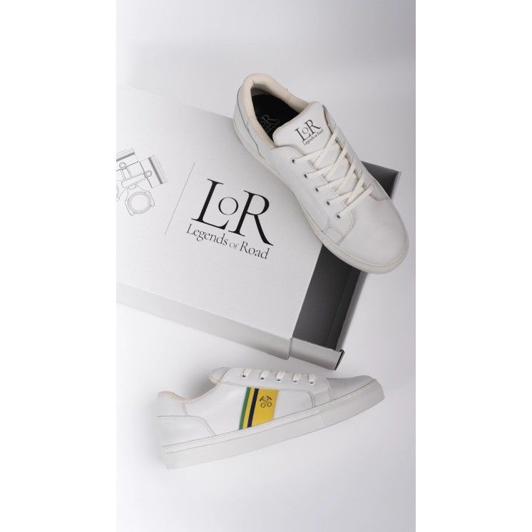 Zapatillas Beco sobre caja, una tumbada, con vista superior y lateral