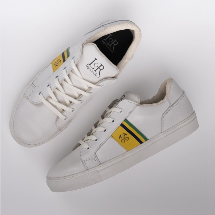 Zapatillas Beco tumbadas con diseño retro en piel blanca para hombre