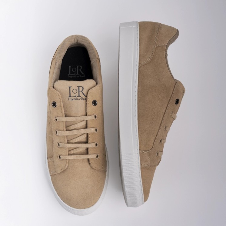 Zapatillas Kyalami de serraje beige para hombre, par con una tumbada